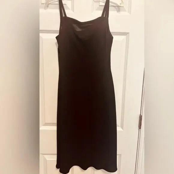 Jones Wear Black Slip Dress Midi Minimalist Size 8 - Picture 2 of 7